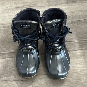 Sperry Kids' Metallic Navy Boots